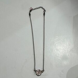 Sabika Silver Tone Necklace with Pink Pendant